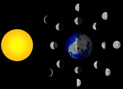 The phases of the Moon.